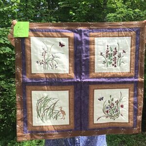 NWT. Hand Crafted Nature Scene in Purple & Browns
